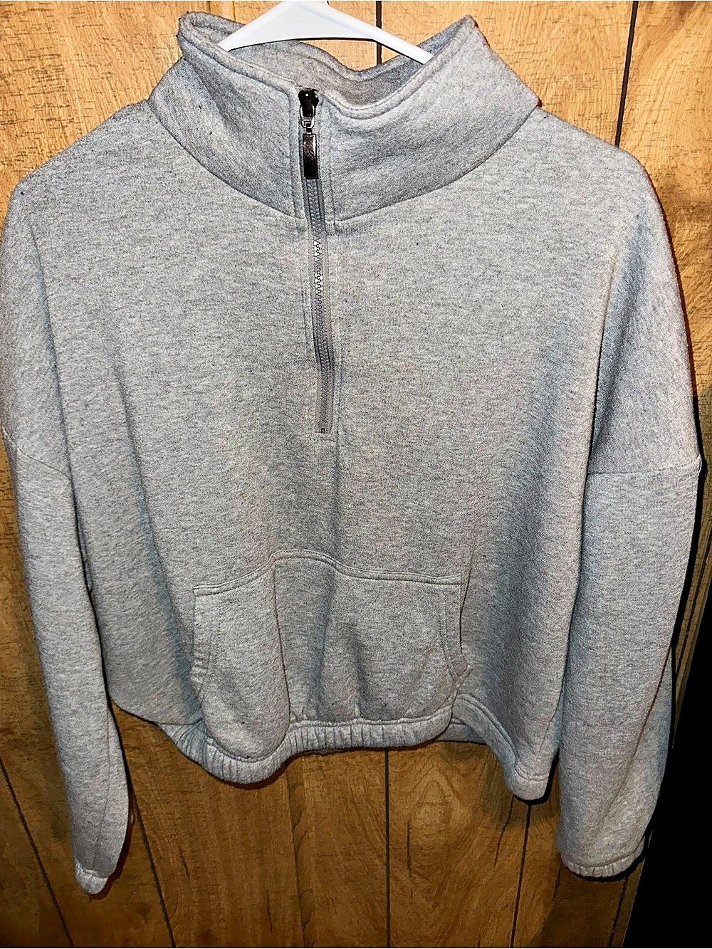 belle tweed Graphic Quarter Zip Gray XL